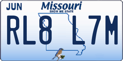 MO license plate RL8L7M