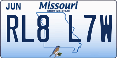 MO license plate RL8L7W