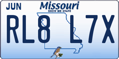 MO license plate RL8L7X