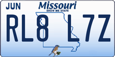 MO license plate RL8L7Z