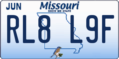 MO license plate RL8L9F