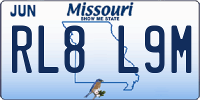 MO license plate RL8L9M