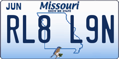 MO license plate RL8L9N