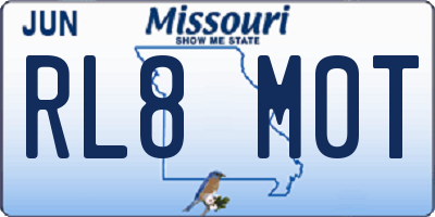MO license plate RL8M0T