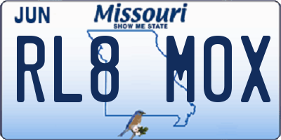 MO license plate RL8M0X