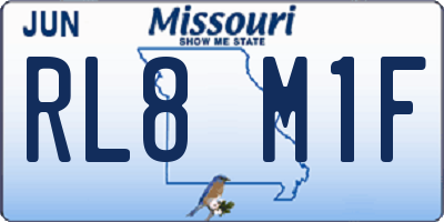 MO license plate RL8M1F