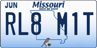 MO license plate RL8M1T