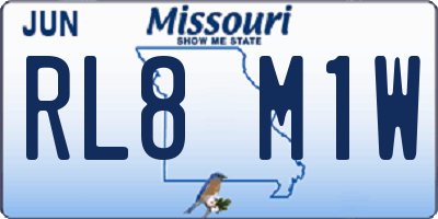 MO license plate RL8M1W