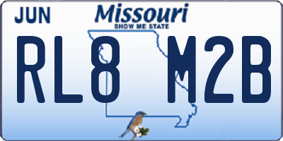MO license plate RL8M2B