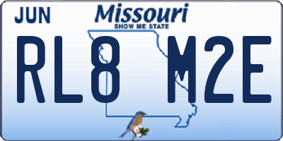 MO license plate RL8M2E