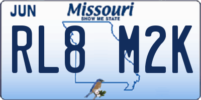 MO license plate RL8M2K