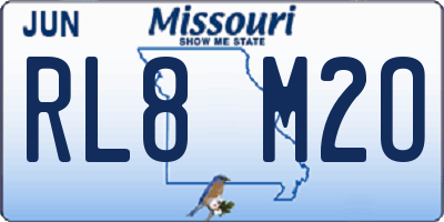 MO license plate RL8M2O