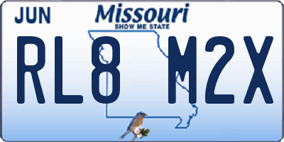 MO license plate RL8M2X