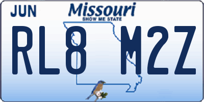 MO license plate RL8M2Z