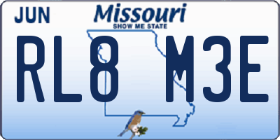 MO license plate RL8M3E