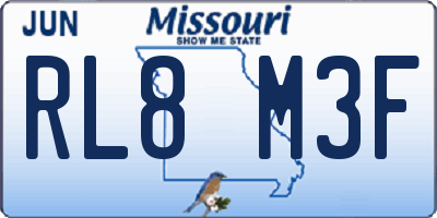 MO license plate RL8M3F