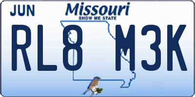 MO license plate RL8M3K