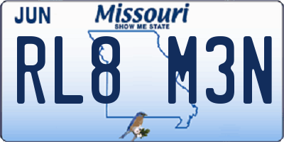 MO license plate RL8M3N