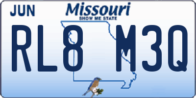 MO license plate RL8M3Q