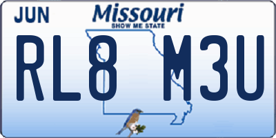 MO license plate RL8M3U