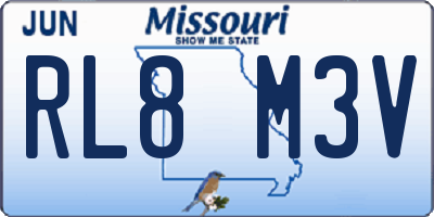MO license plate RL8M3V