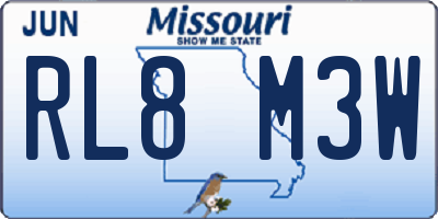 MO license plate RL8M3W