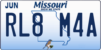 MO license plate RL8M4A