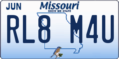 MO license plate RL8M4U