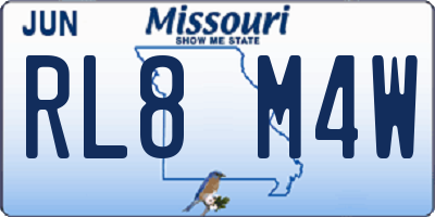 MO license plate RL8M4W