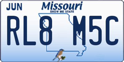 MO license plate RL8M5C