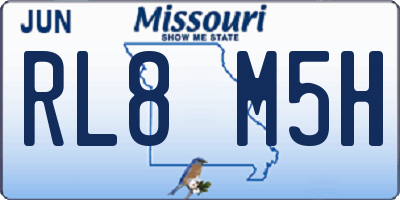 MO license plate RL8M5H