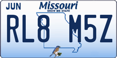 MO license plate RL8M5Z