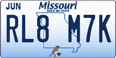 MO license plate RL8M7K