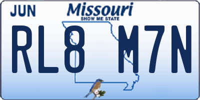 MO license plate RL8M7N