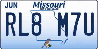 MO license plate RL8M7U