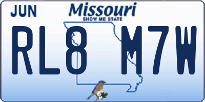 MO license plate RL8M7W
