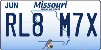 MO license plate RL8M7X
