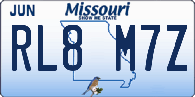 MO license plate RL8M7Z