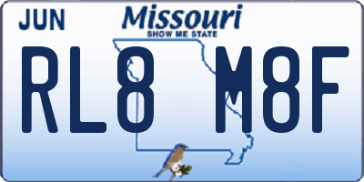 MO license plate RL8M8F