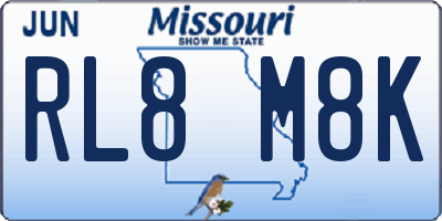MO license plate RL8M8K