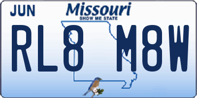 MO license plate RL8M8W