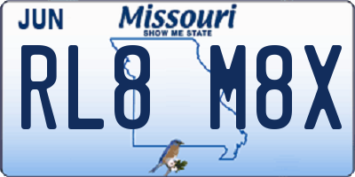 MO license plate RL8M8X