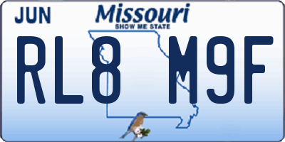 MO license plate RL8M9F