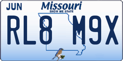 MO license plate RL8M9X