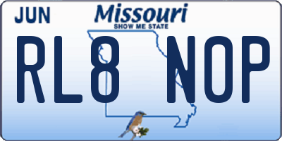 MO license plate RL8N0P