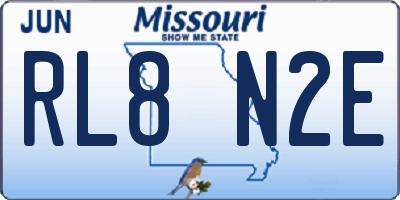 MO license plate RL8N2E