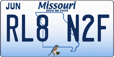 MO license plate RL8N2F