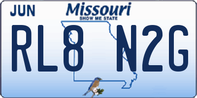 MO license plate RL8N2G