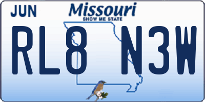 MO license plate RL8N3W