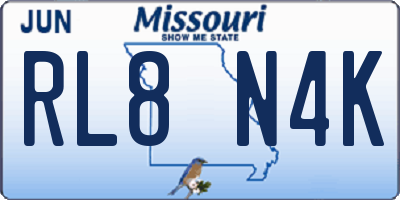 MO license plate RL8N4K